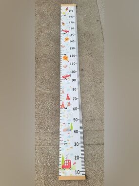 Kids Growth Chart Ruler with Colorful Travel & Nature Illustrations